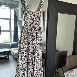 Ulla Johnson Floral Jumpsuit in Burgundy and White